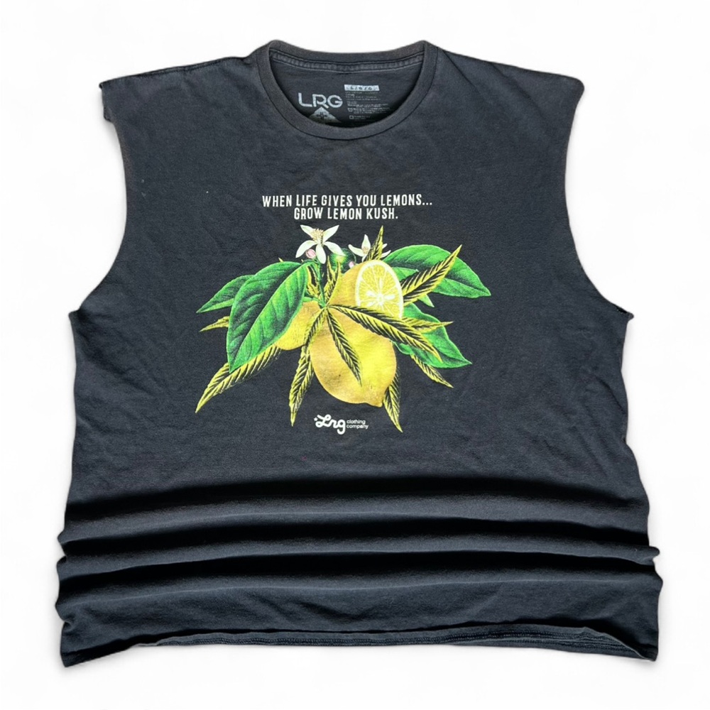 LRG Black Tee with Lemon Kush Graphic